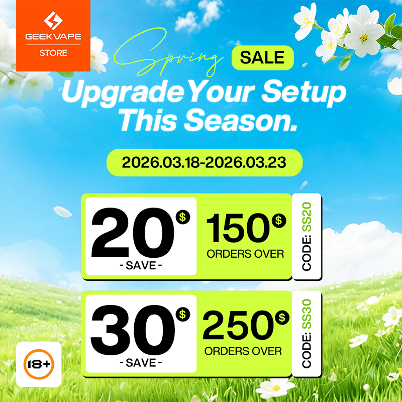 Spring sale promotional graphic with bright seasonal colors.
